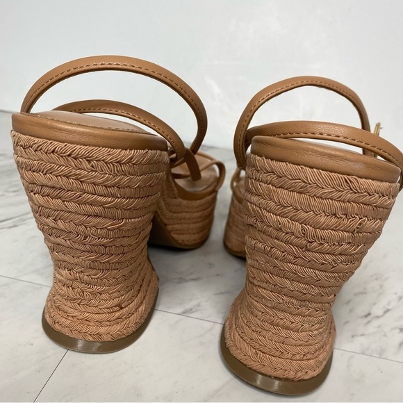 New! Marc Fisher Fetch Espadrille Faux Leather Wedge Sandal 9.5 - Picture 4 of 14